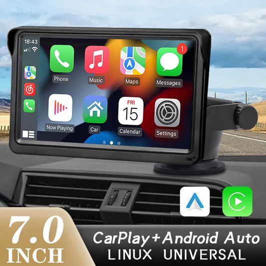Carplay Android Auto Car Radio Multimedia Video Player 7Inch Portable Touch Screen with USB AUX for Rear View Camera